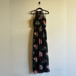 Sienna Sky Black Maxi Dress with Colorful Floral Design